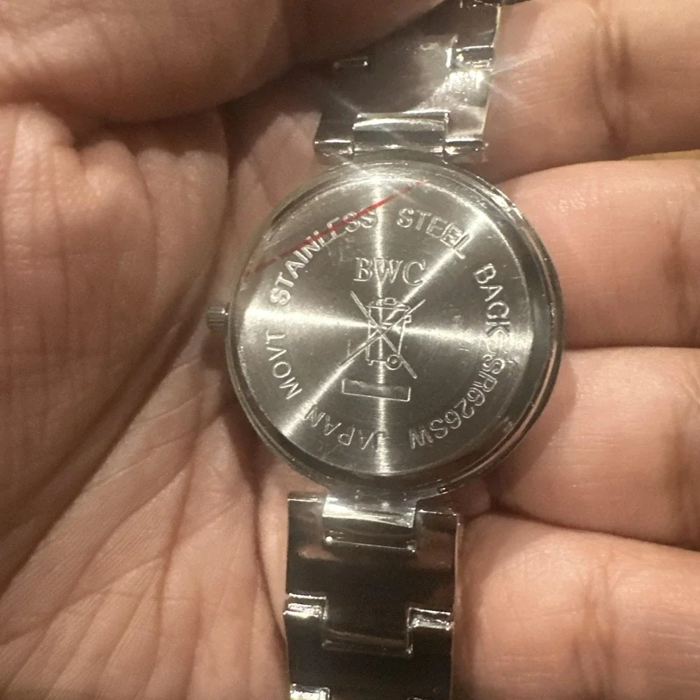 Working Silver Ladies Watch 35mm Inspirational Saying Love Yourself Fit 6in Runs